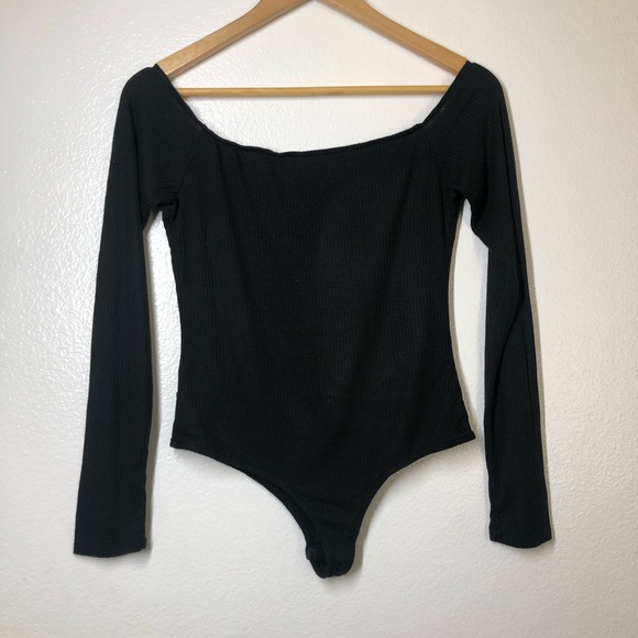 Attached Black Button Up Body Suit - Picture 5 of 8